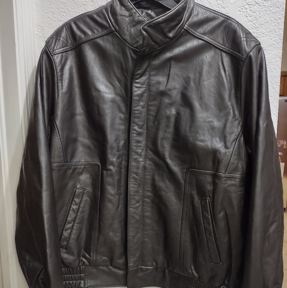 SCULLY men's black Leather jacket bomber size 44 ( LARGE - EXTRA LARGE ) GUC